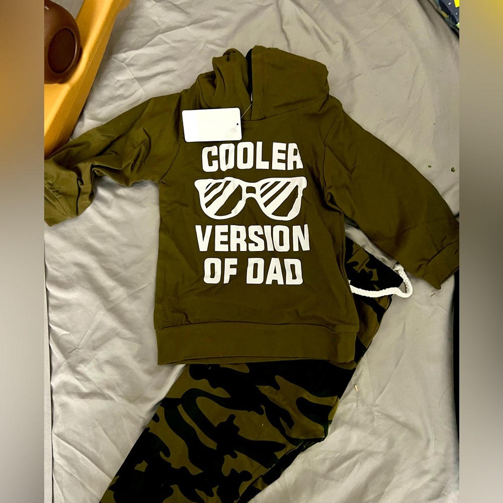 ‘Cooler version of my dad’  pants and sweater size 18-24months